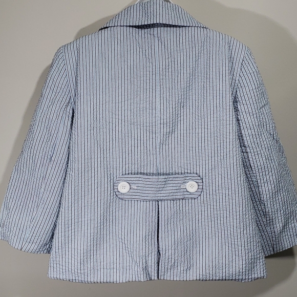 JUDITH HART- Seersucker Blue Blazer/ Jacket, Sz 8 - Picture 4 of 8